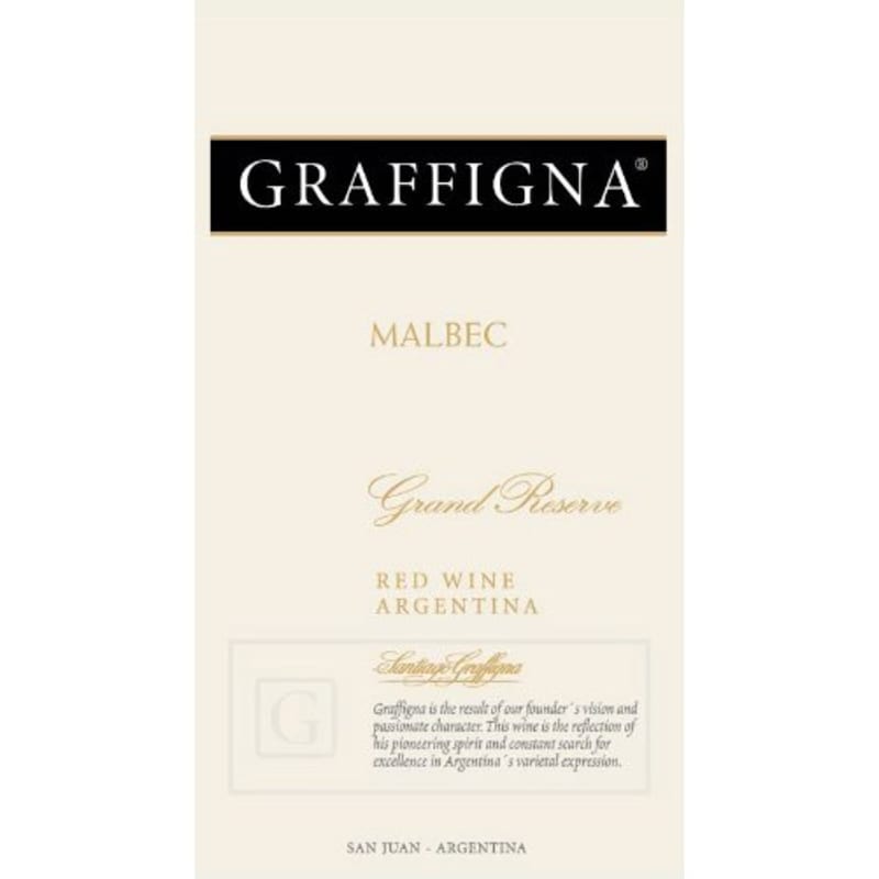 Graffigna Grand Reserve Malbec 2008 Front Label