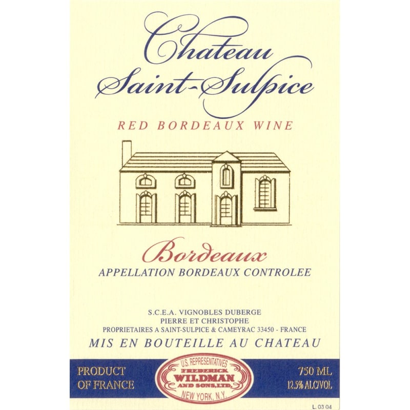 Chateau Saint Sulpice Rouge 2009 Front Label