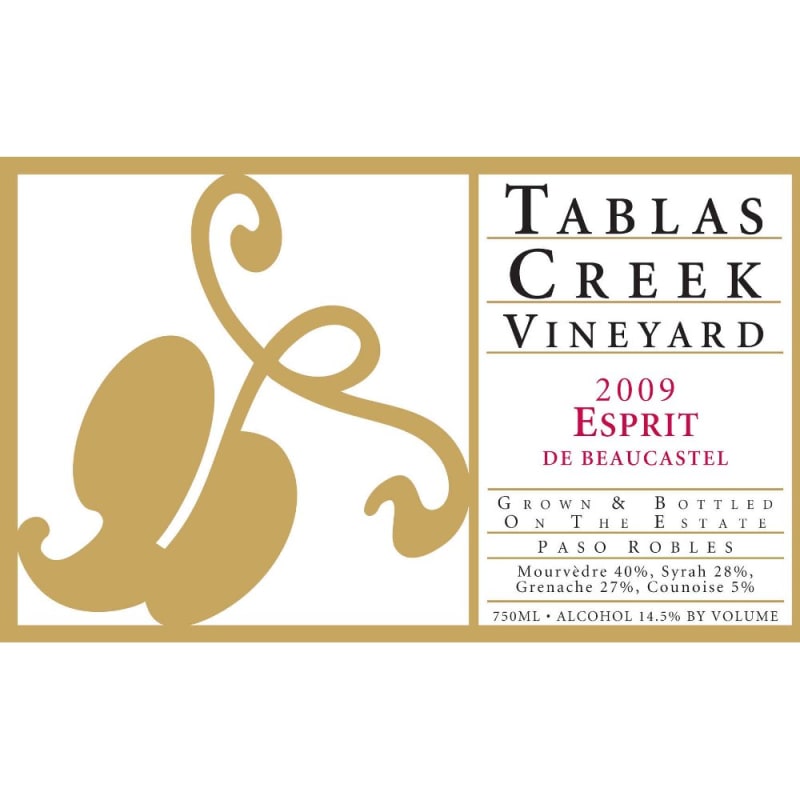 Tablas Creek Esprit de Beaucastel Rouge (375ML half-bottle) 2009 Front Label