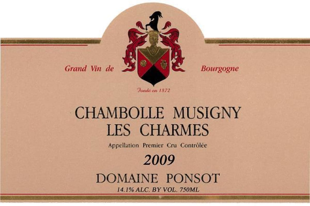 Domaine Ponsot Chambolle Musigny Les Charmes 2009 Front Label