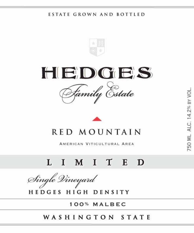 Hedges Family Estate Hedges Vineyard High Density Malbec 2008 Front Label