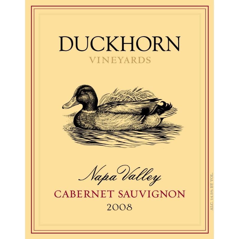 Duckhorn Napa Valley Cabernet Sauvignon 2008 Front Label