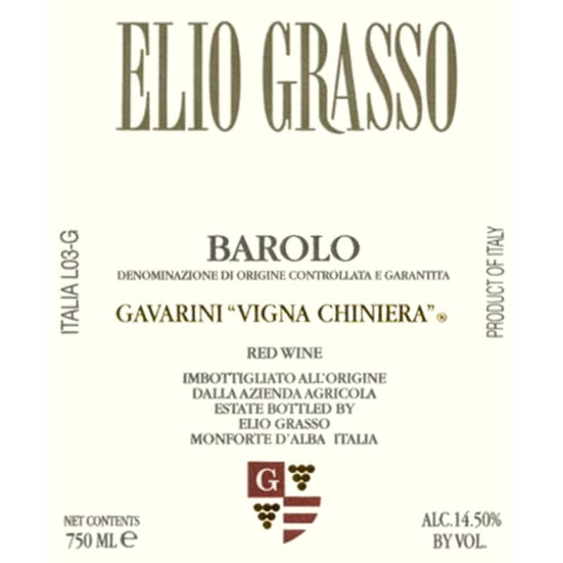 Elio Grasso Barolo Gavarini Vigna Chiniera 2007 Front Label