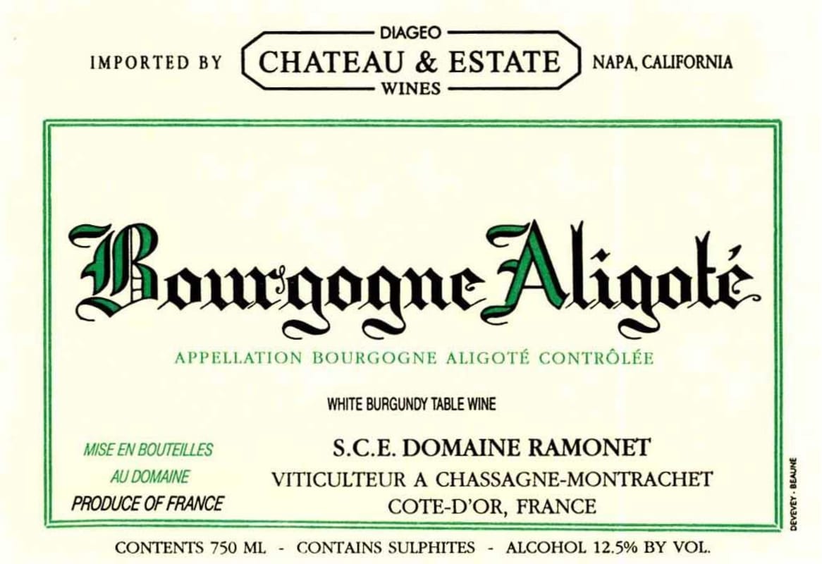 Domaine Jean-Claude Ramonet Bourgogne Aligote 2009 Front Label