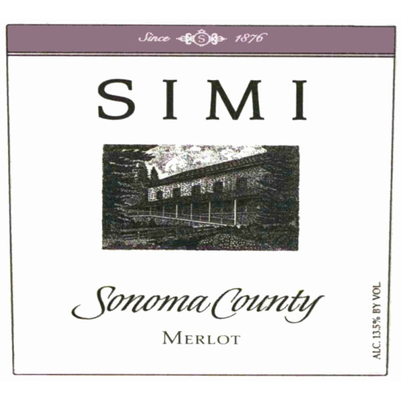 Simi Merlot 2008 Front Label