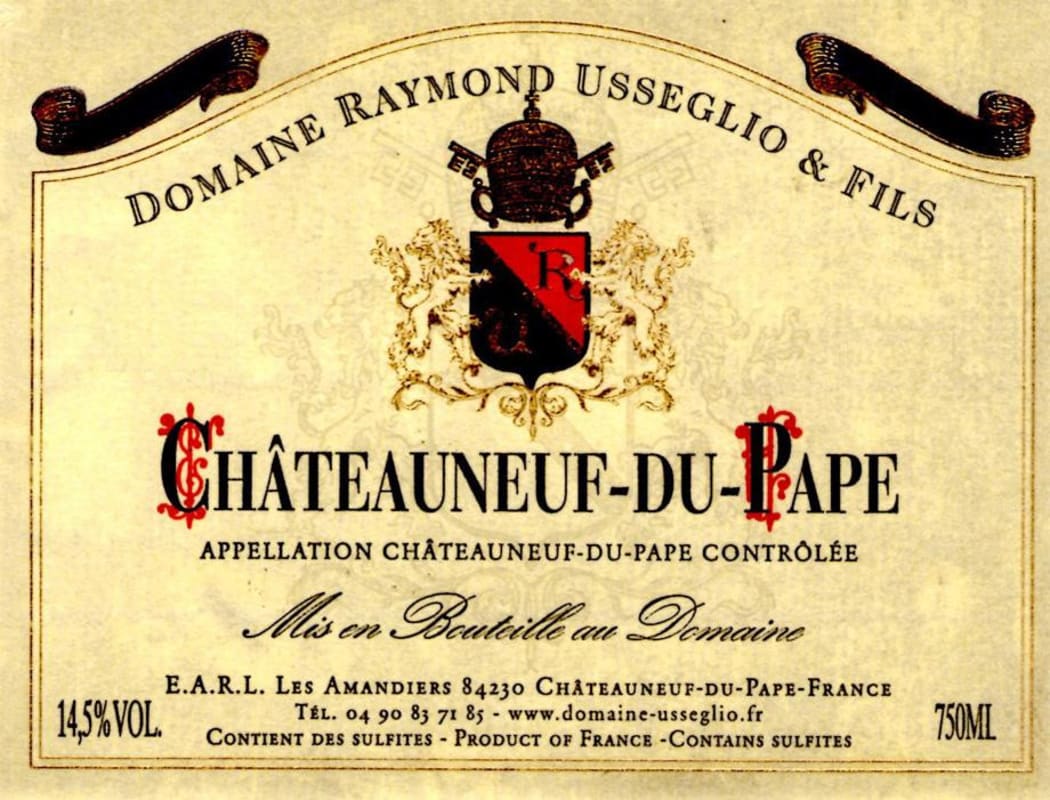 Domaine Raymond Usseglio Chateauneuf-du-Pape 2013 Front Label