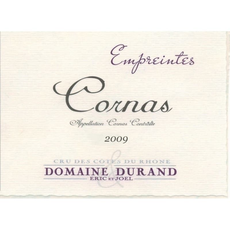 Eric et Joel Durand Cornas Empreintes 2009 Front Label