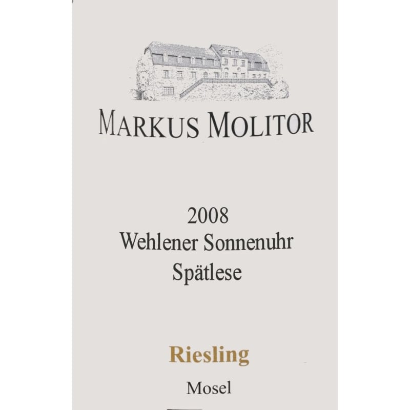 Markus Molitor Wehlener Sonnenuhr Spatlese 2008 Front Label