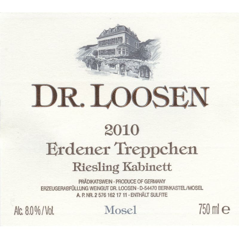 Dr. Loosen Erdener Treppchen Riesling Kabinett 2010 Front Label