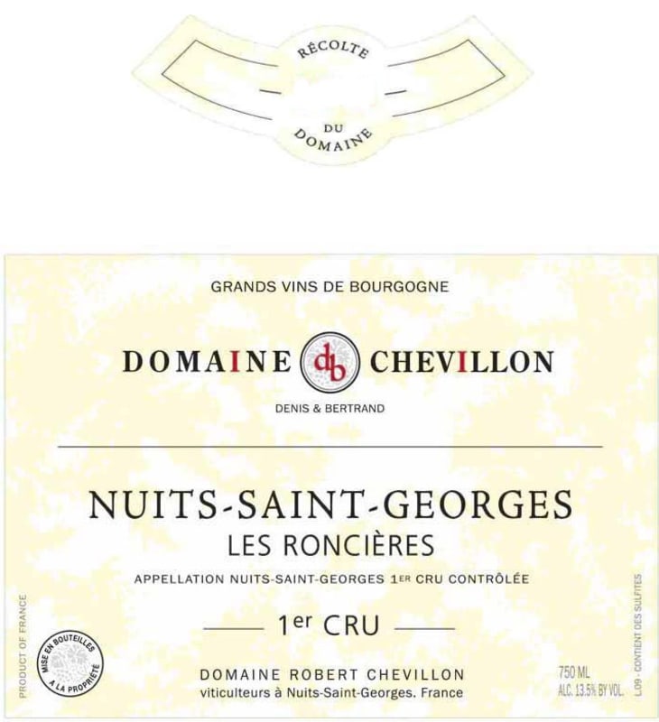 Domaine Robert Chevillon Nuits-Saint-Georges Les Roncieres 2012 Front Label