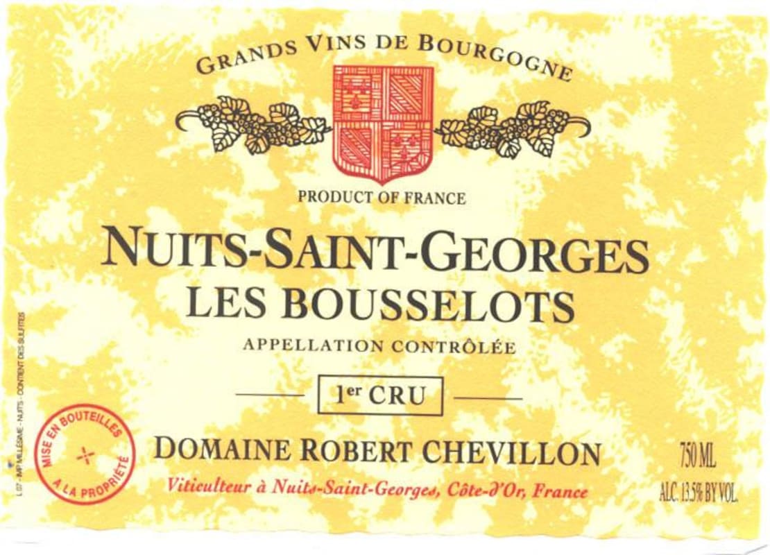 Domaine Robert Chevillon Nuits-Saint-Georges Les Bousselots 2014 Front Label