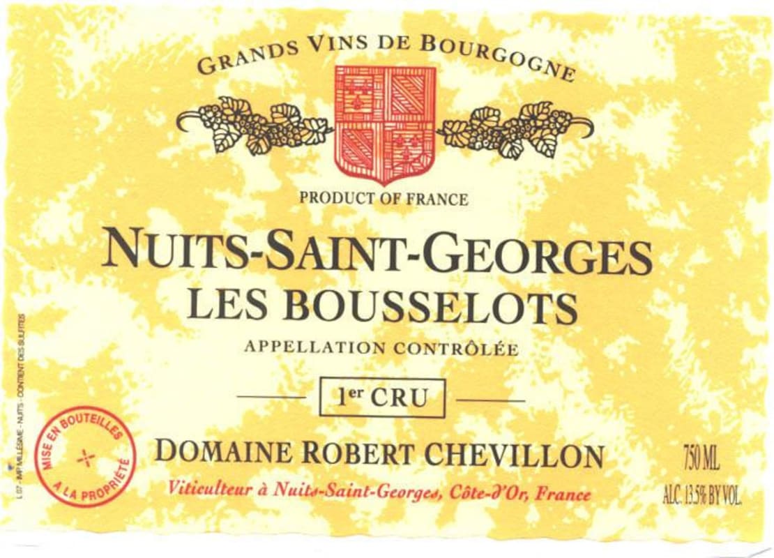 Domaine Robert Chevillon Nuits-Saint-Georges Les Bousselots 2010 Front Label