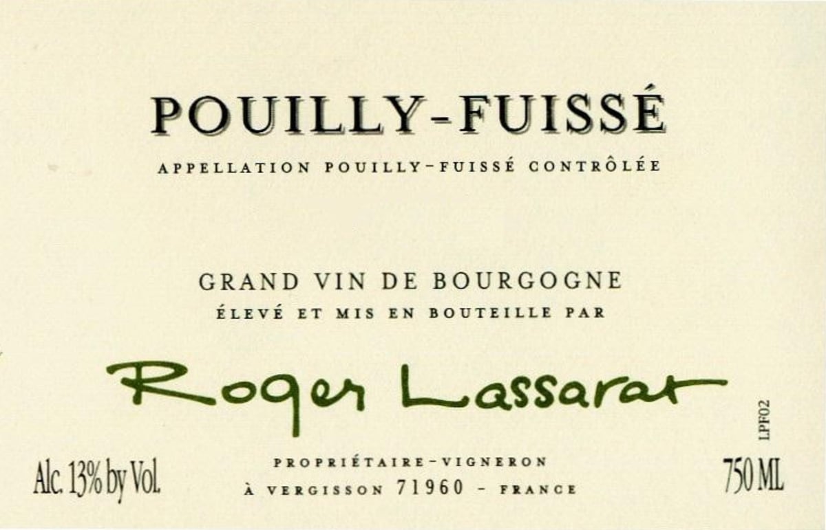 Roger Lassarat Pouilly-Fuisse Blanc 2010 Front Label