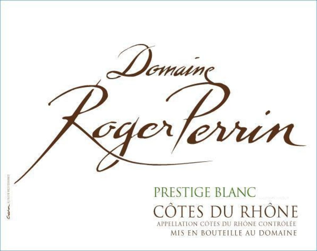 Roger Perrin Cotes du Rhone Prestige Blanc 2014 Front Label