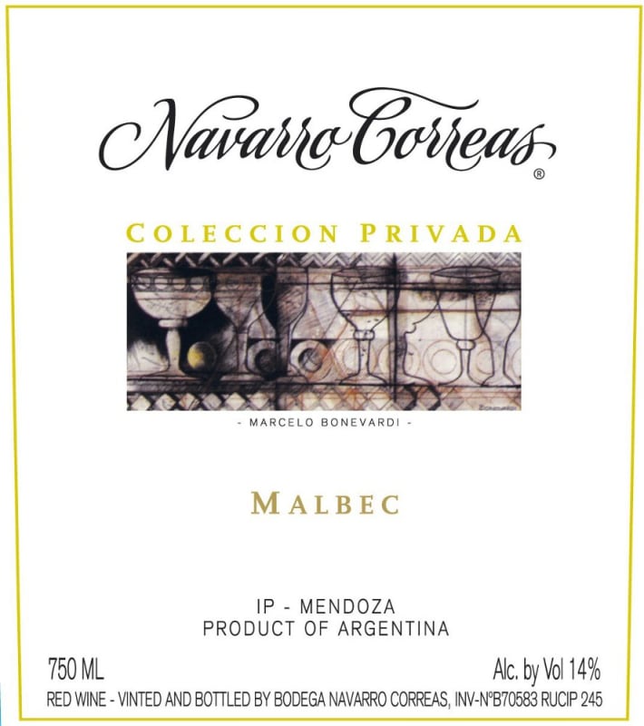Navarro Correas Colección Privada Malbec 2007 Front Label