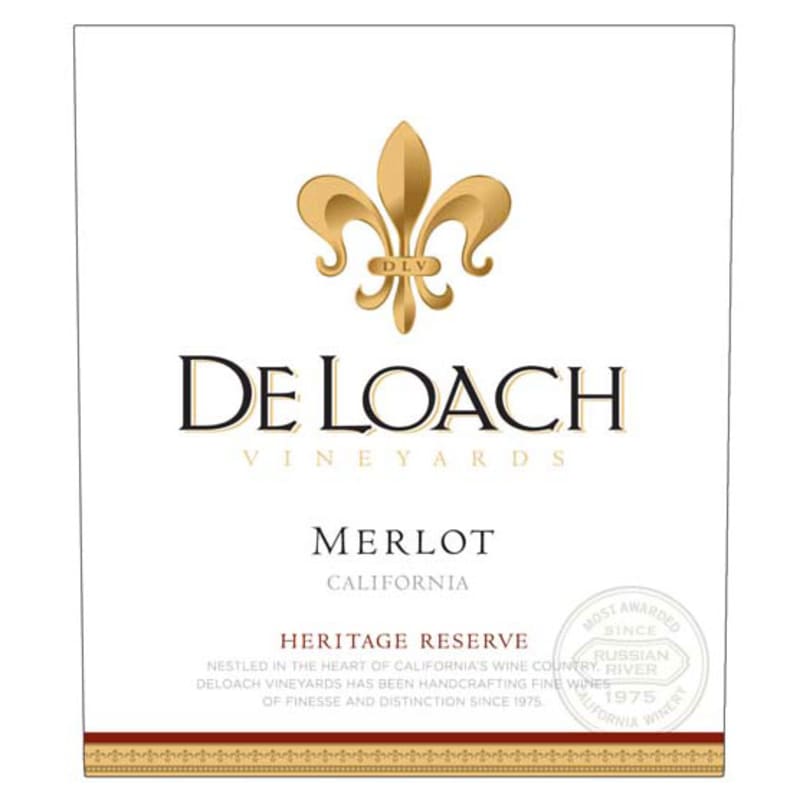 DeLoach Heritage Reserve Merlot 2009 Front Label