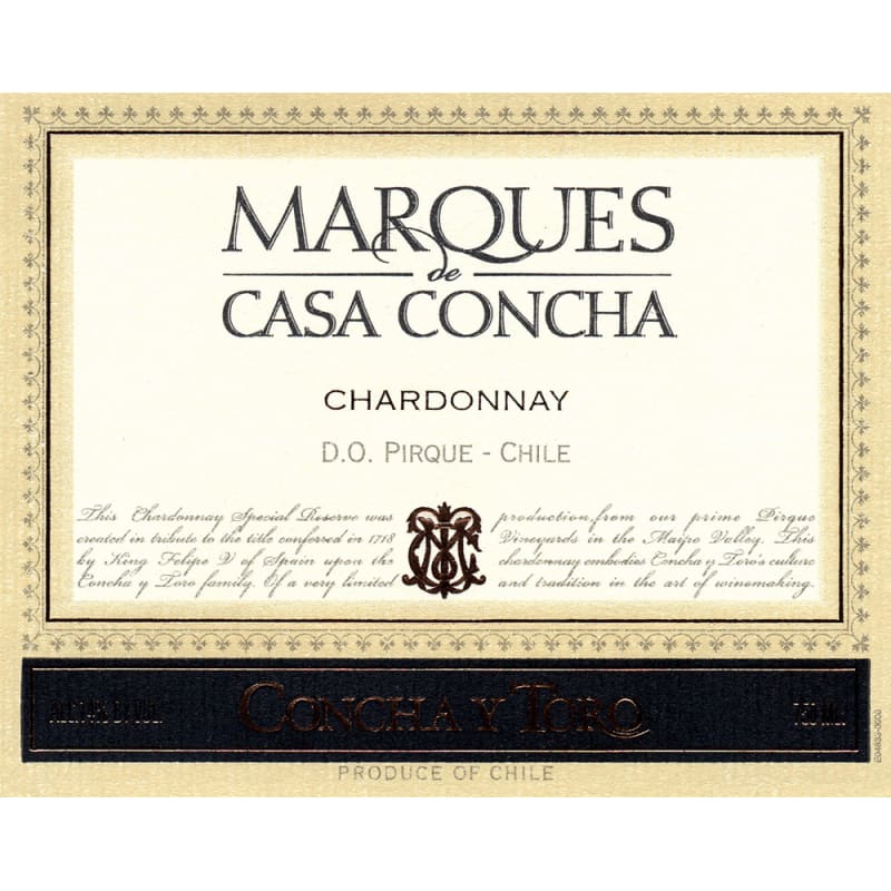 Concha y Toro Marques de Casa Concha Chardonnay 2010 Front Label