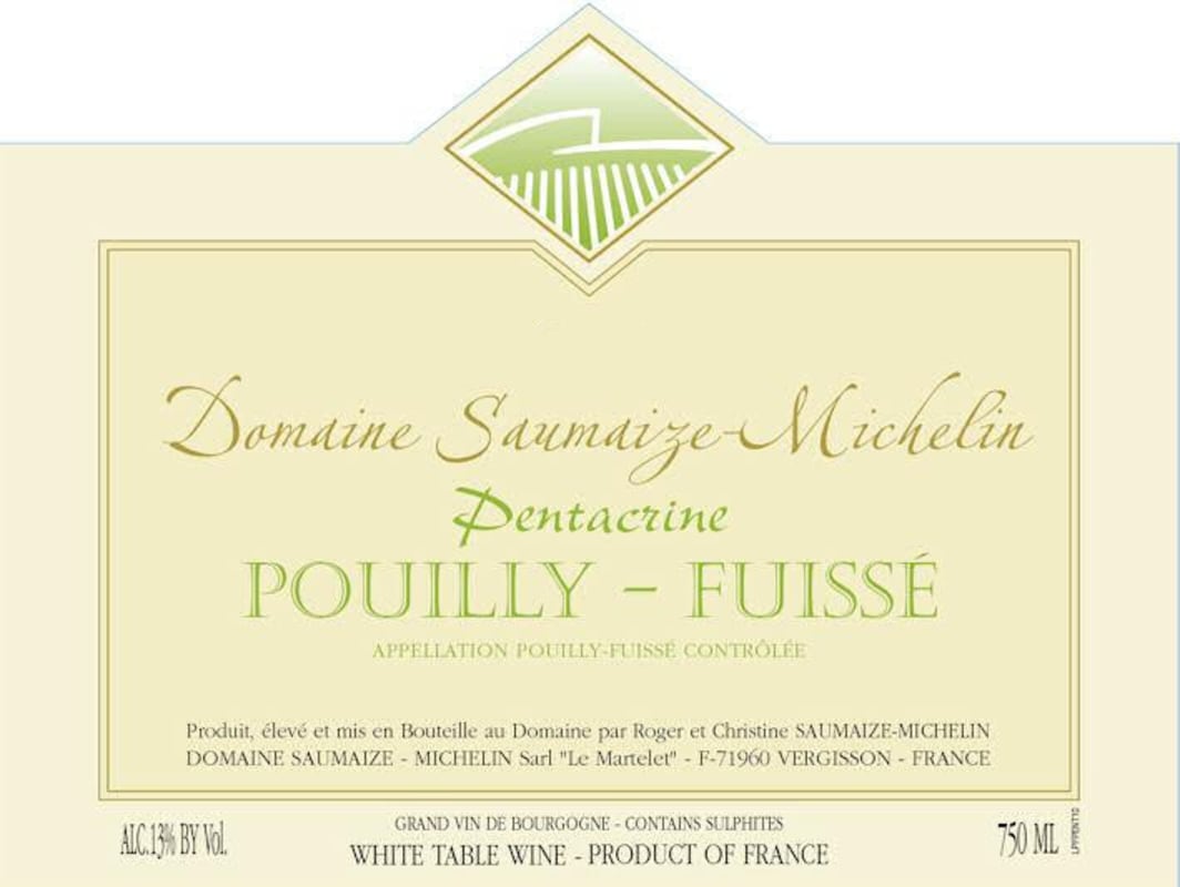 Domaine Saumaize-Michelin Pouilly-Fuisse Pentacrine 2012 Front Label