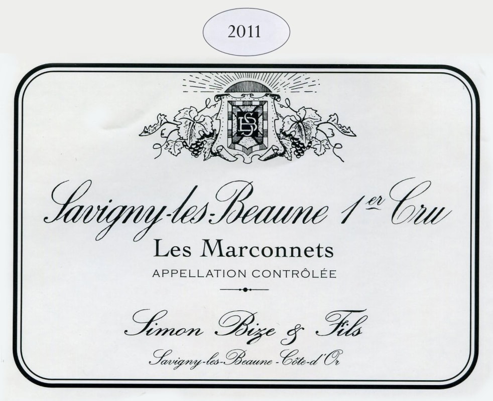Simon Bize et Fils Savigny-les-Beaune Les Marconnets Premier Cru 2011 Front Label