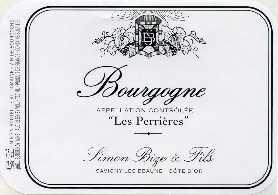 Simon Bize et Fils Bourgogne Les Perrieres 2011 Front Label