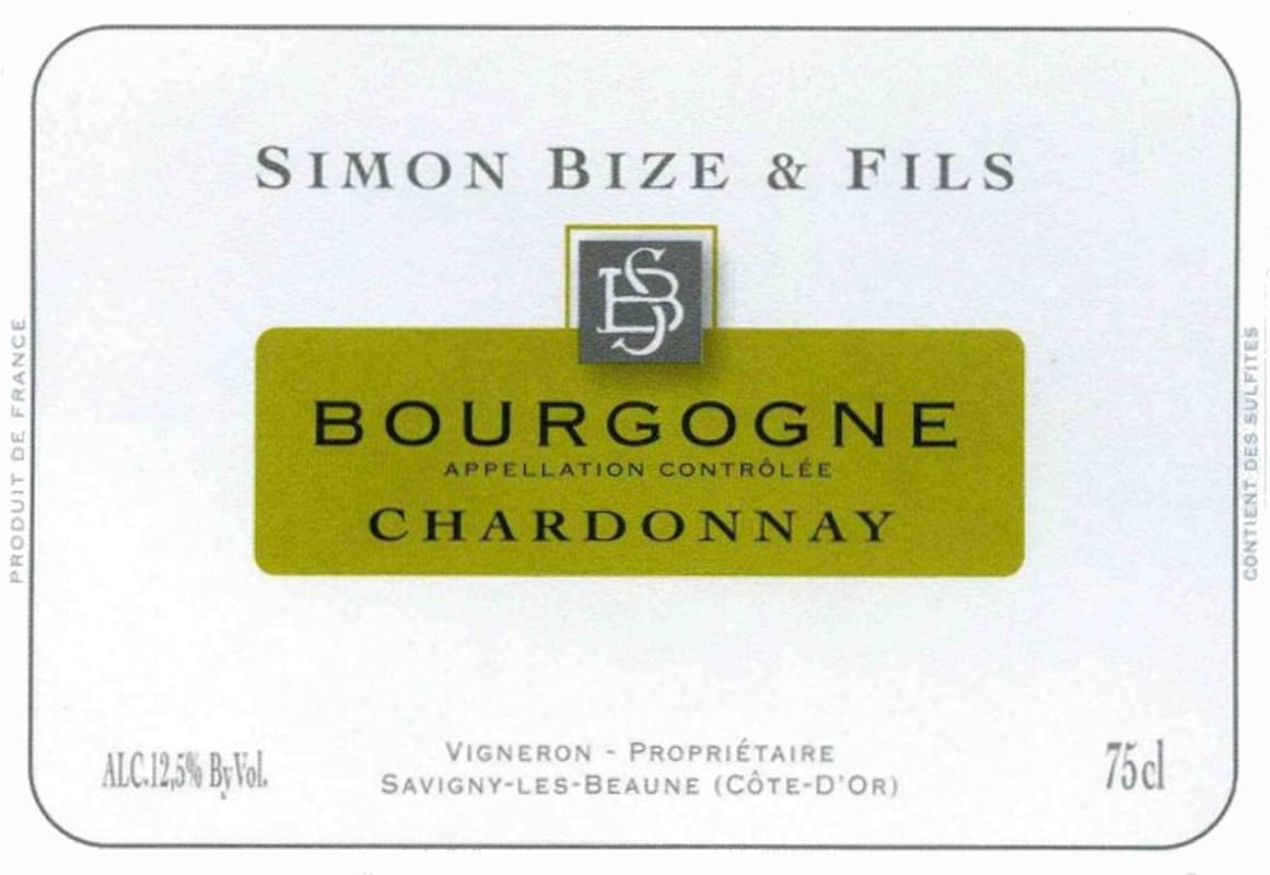 Simon Bize et Fils Bourgogne Blanc 2010 Front Label