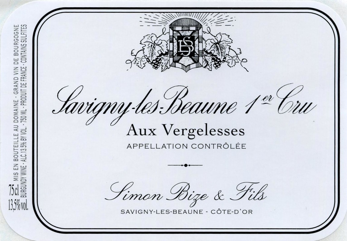 Simon Bize et Fils Savigny-les-Beaune Aux Vergelesses Premier Cru 2008 Front Label