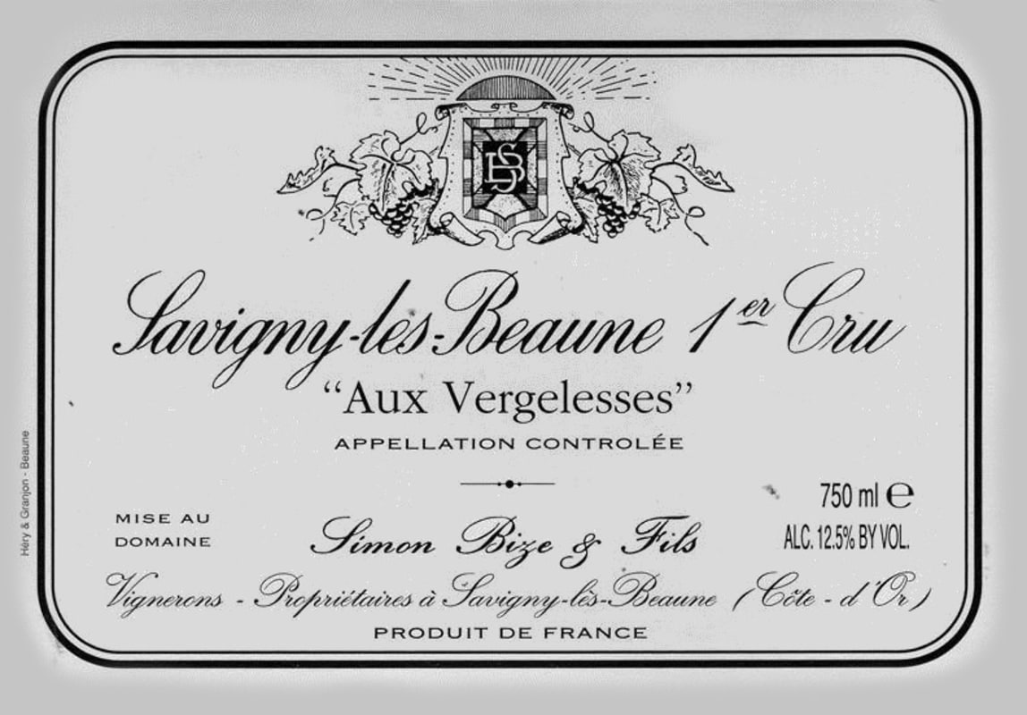 Simon Bize et Fils Savigny-les-Beaune Aux Vergelesses Premier Cru 2007 Front Label
