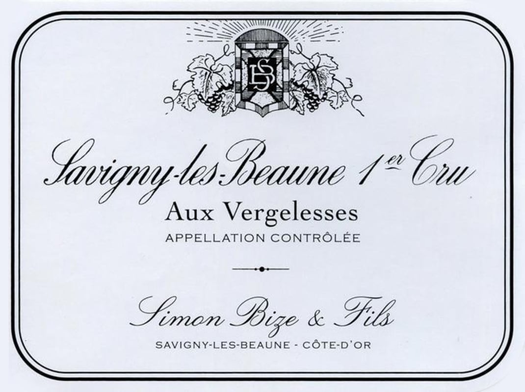 Simon Bize et Fils Savigny-les-Beaune Aux Vergelesses Premier Cru 2012 Front Label
