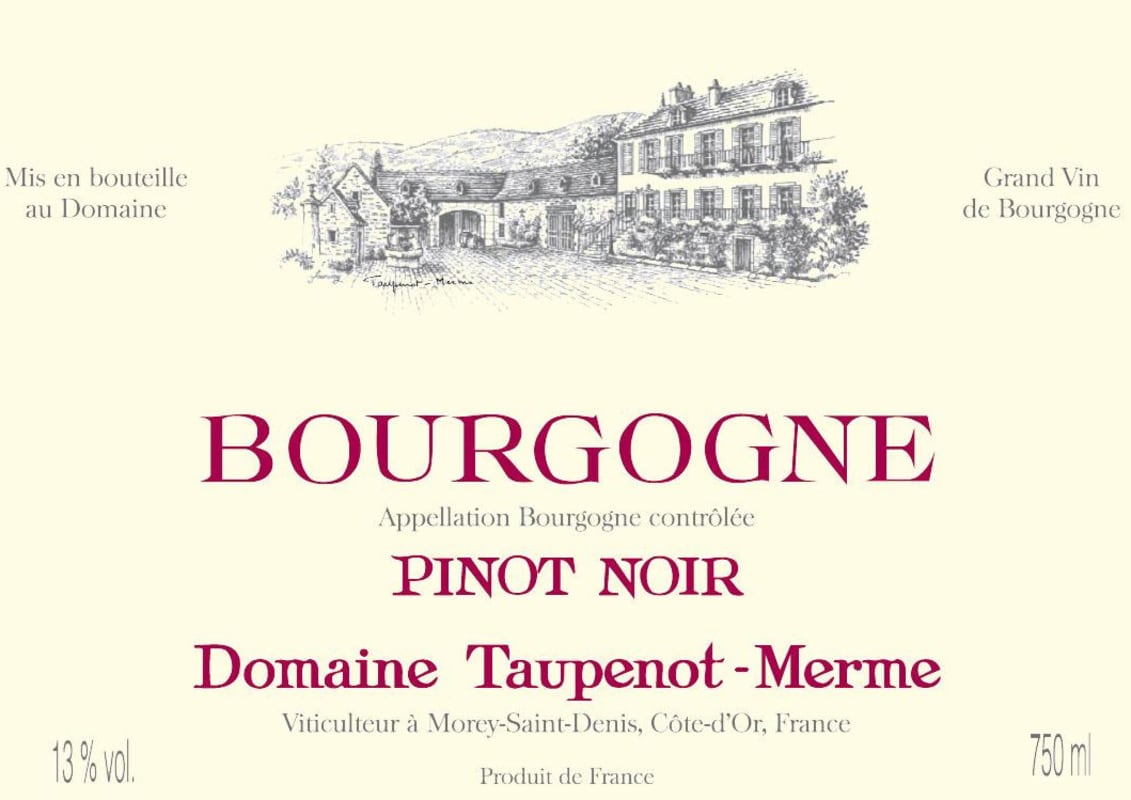 Domaine Taupenot-Merme Bourgogne Pinot Noir 2005 Front Label