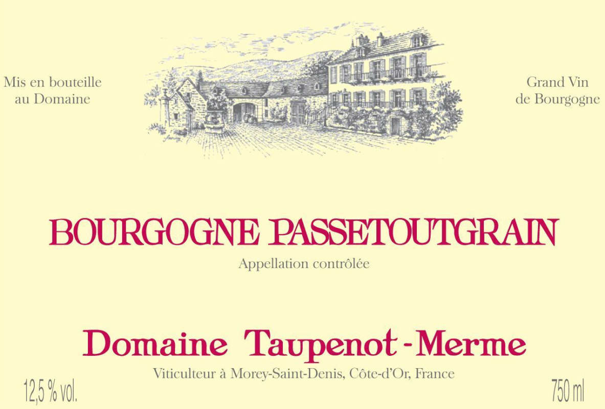 Domaine Taupenot-Merme Bourgogne Passetoutgrain 2013 Front Label