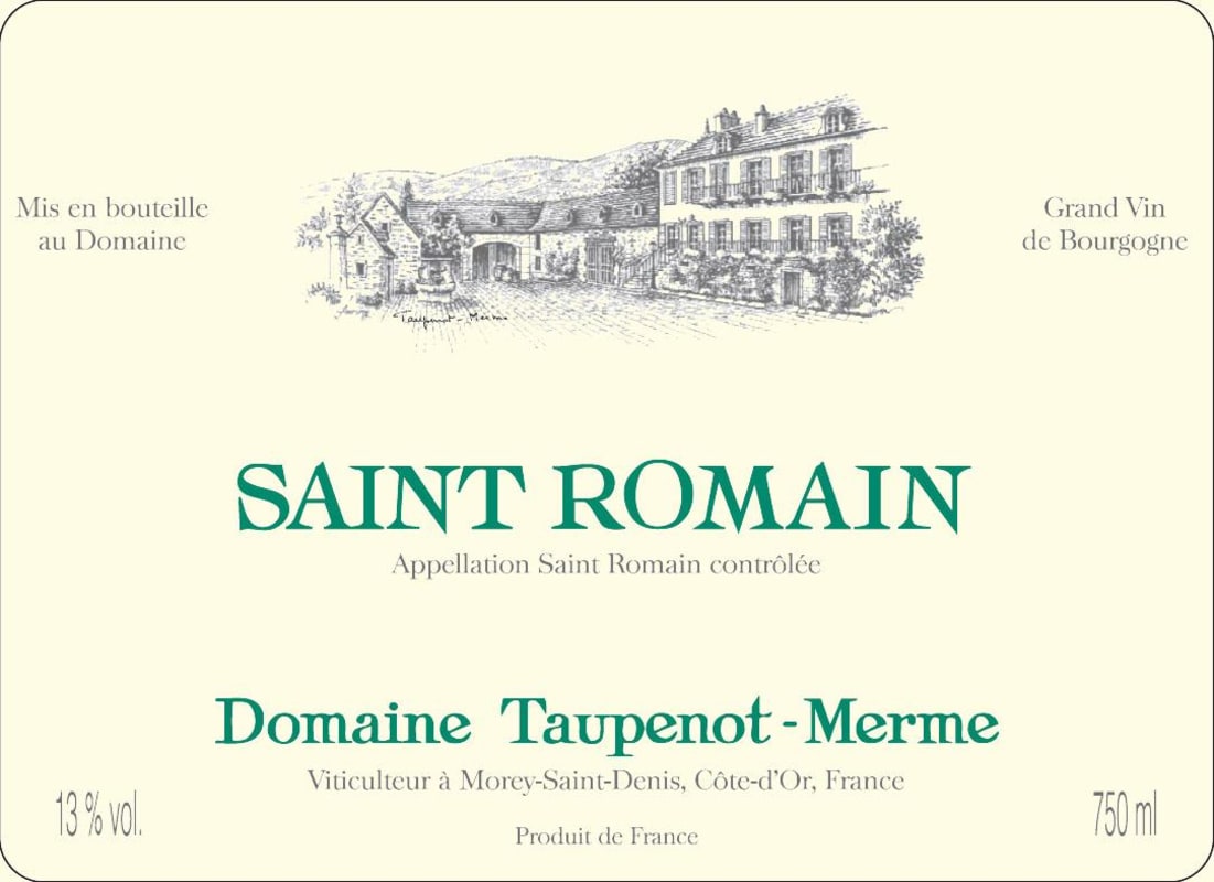 Domaine Taupenot-Merme Saint Romain Blanc 2013 Front Label