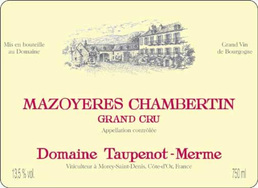 Domaine Taupenot-Merme Mazoyeres Chambertin Grand Cru 2012 Front Label