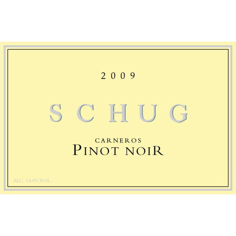 Schug Carneros Pinot Noir (375ML half-bottle) 2009 Front Label