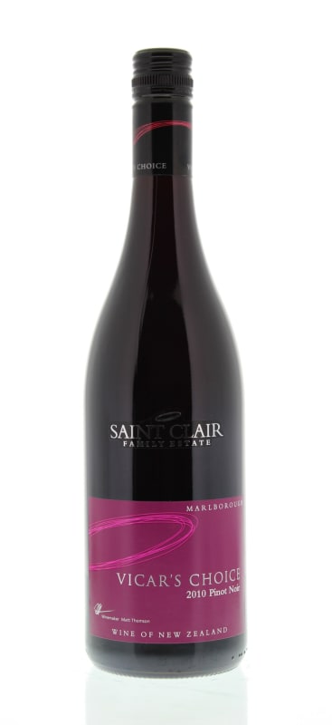 Saint Clair Vicar's Choice Pinot Noir 2010 Front Bottle Shot