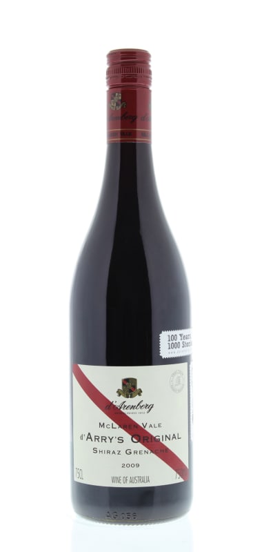d'Arenberg d'Arry's Original Shiraz-Grenache 2009 Front Bottle Shot