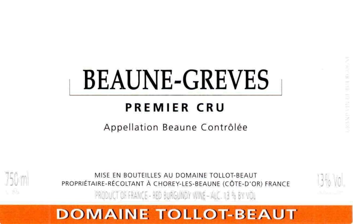 Domaine Tollot-Beaut Beaune-Greves Premier Cru 2010 Front Label