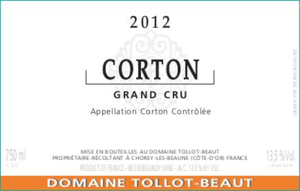 Domaine Tollot-Beaut Corton Grand Cru 2012 Front Label