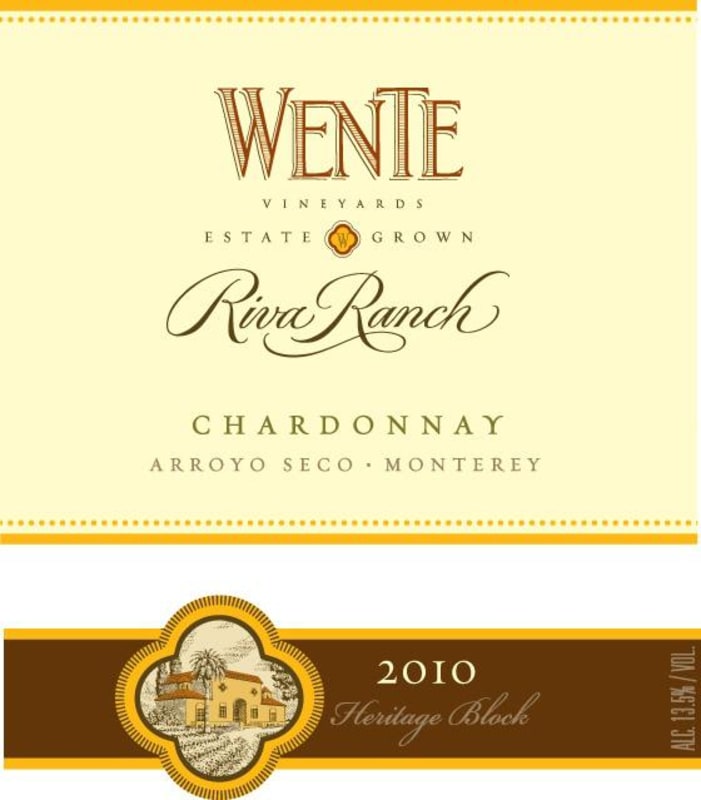 Wente Riva Ranch Chardonnay 2010 Front Label