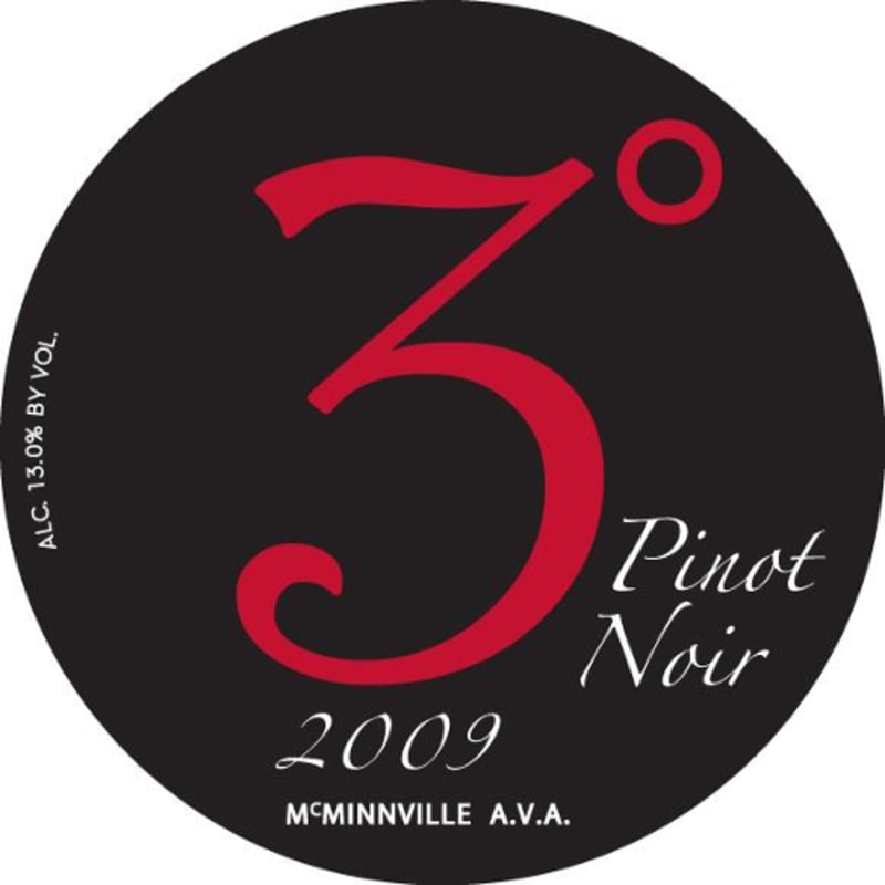 Maysara Three Degrees Pinot Noir 2009 Front Label