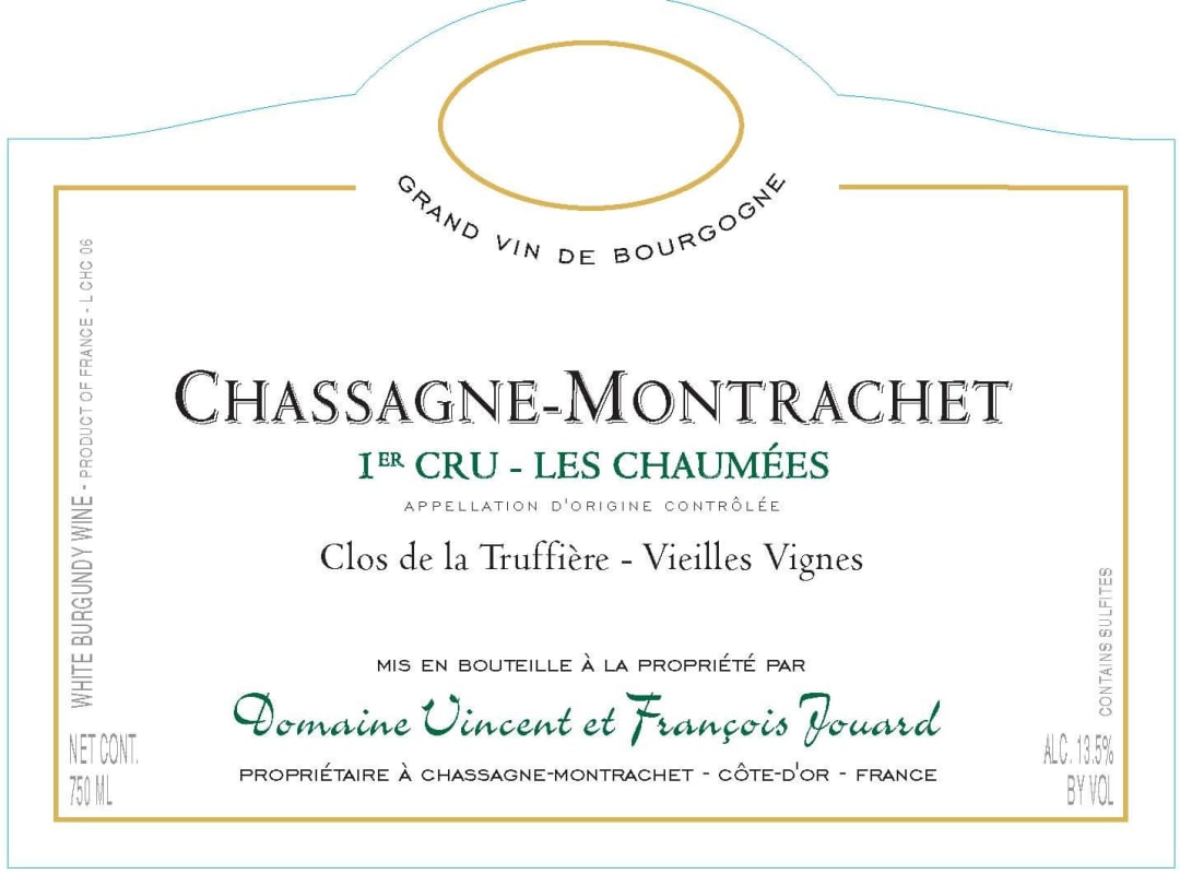 Domaine Jouard Chassagne-Montrachet Chaumees Clos de la Truffiere Premier Cru 2012 Front Label