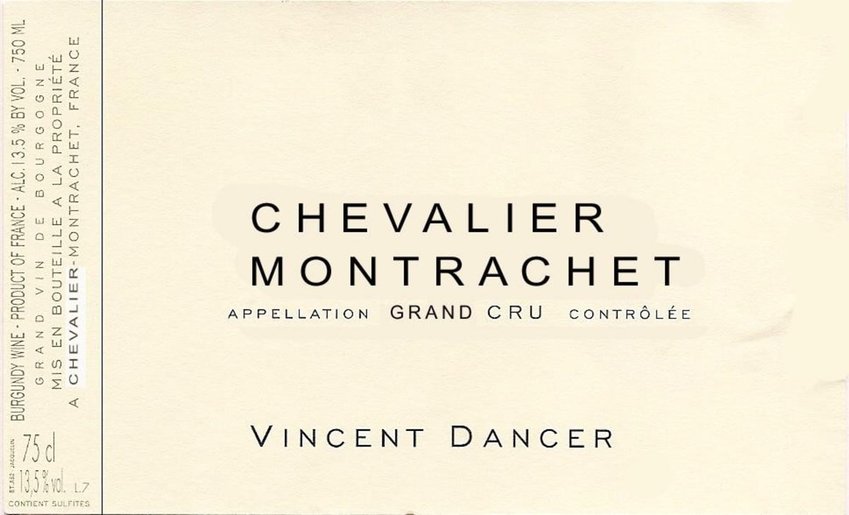 Vincent Dancer Chevalier Montrachet Grand Cru 2015 Front Label