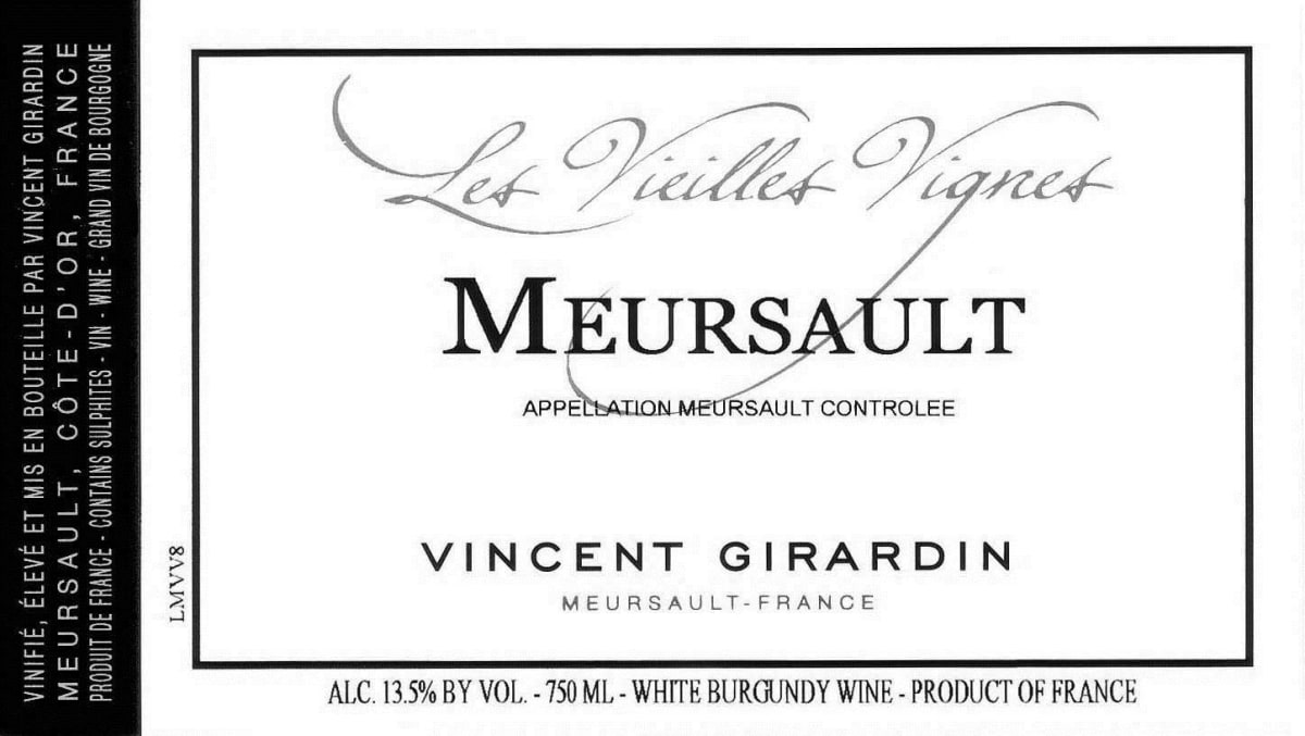 Vincent Girardin Meursault Les Vieilles Vignes 2014 Front Label