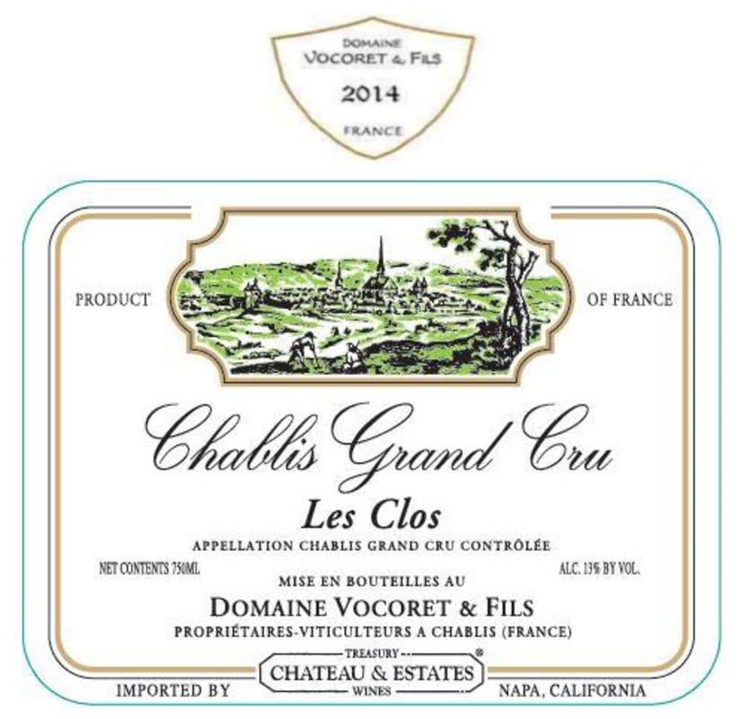 Vocoret Chablis Les Clos Grand Cru 2014 Front Label