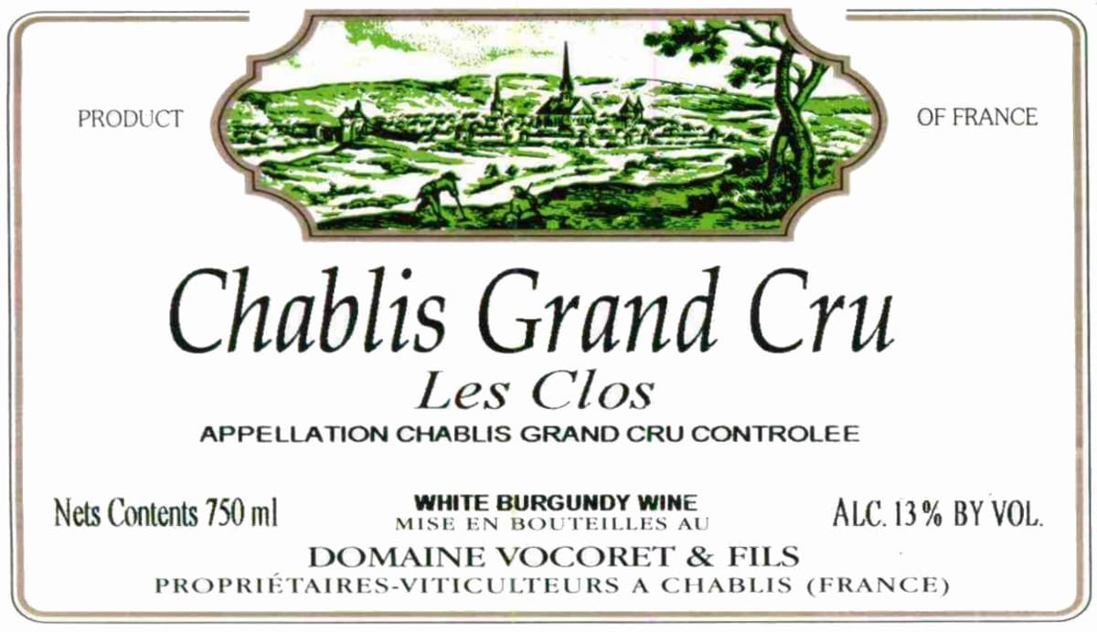 Vocoret Chablis Les Clos Grand Cru 2013 Front Label