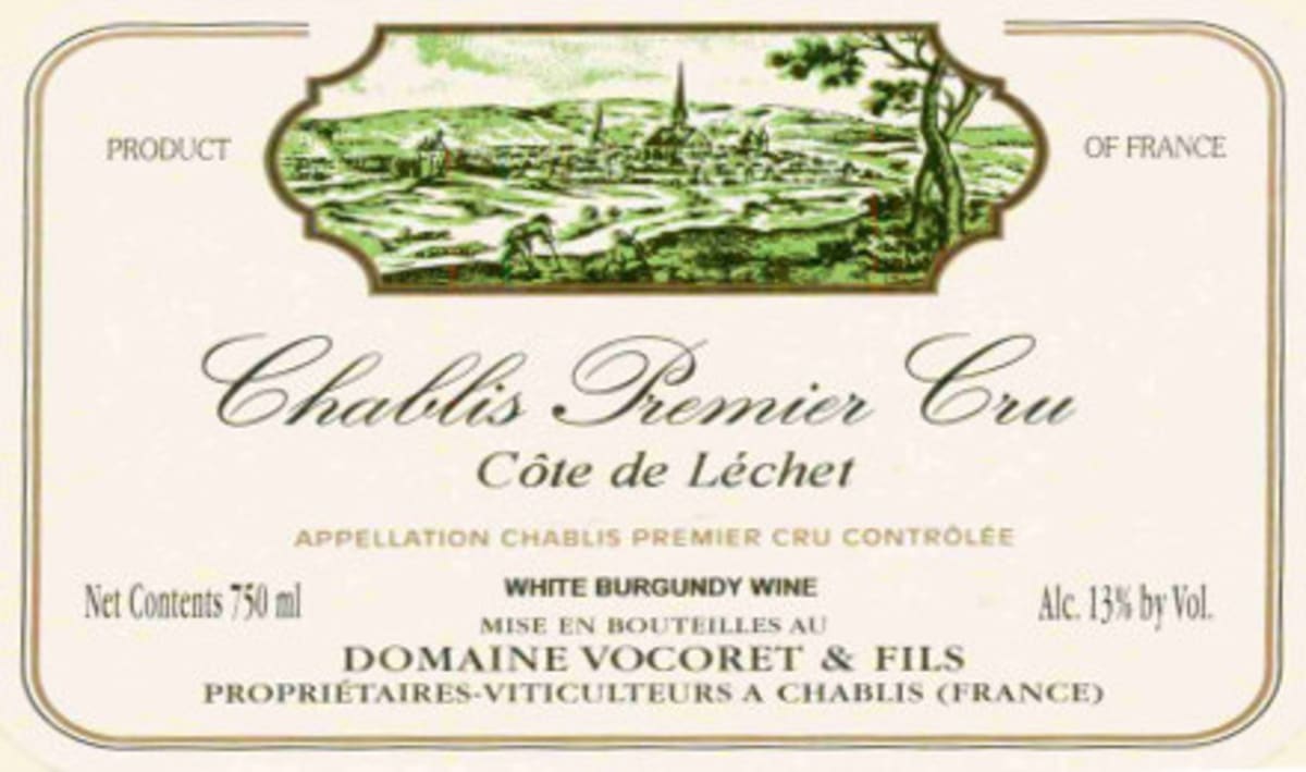Vocoret Chablis Cote de Lechet Premier Cru 2014 Front Label