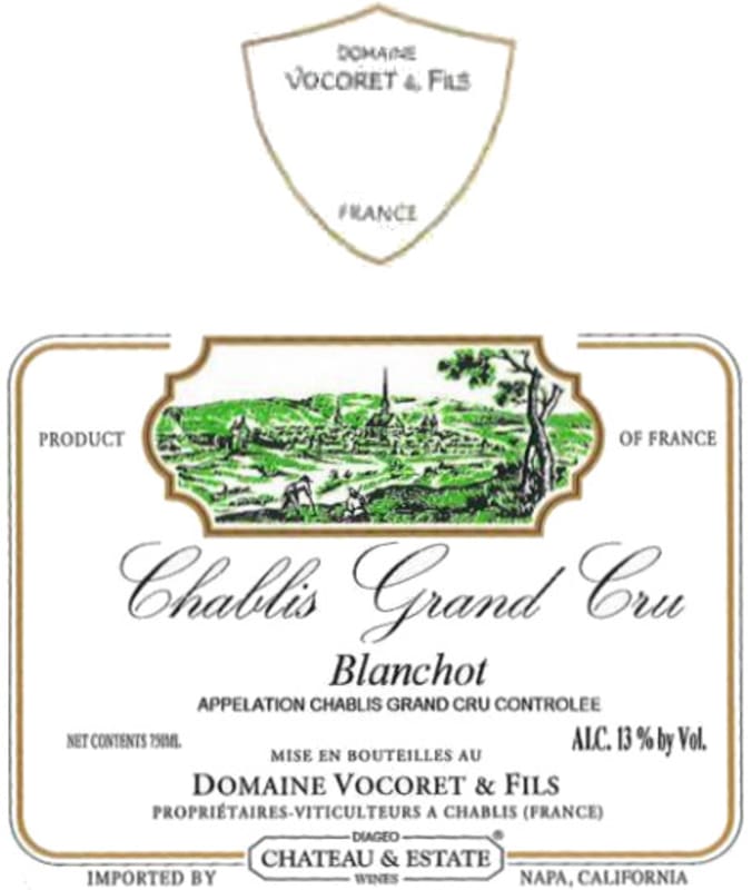 Vocoret Chablis Blanchot Grand Cru 2012 Front Label