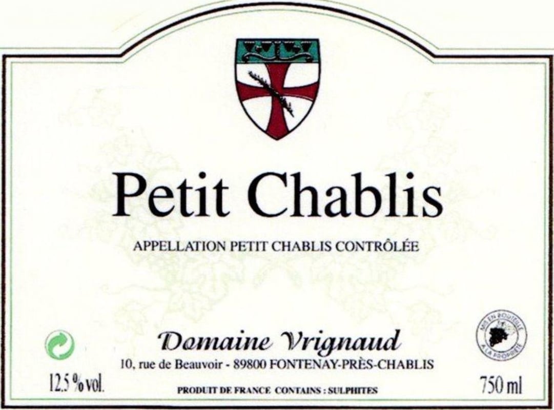 Domaine Vrignaud Petit Chablis 2009 Front Label