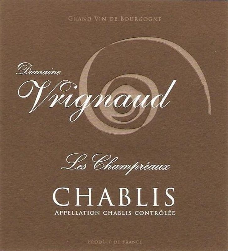 Domaine Vrignaud Les Champreaux Chablis 2010 Front Label