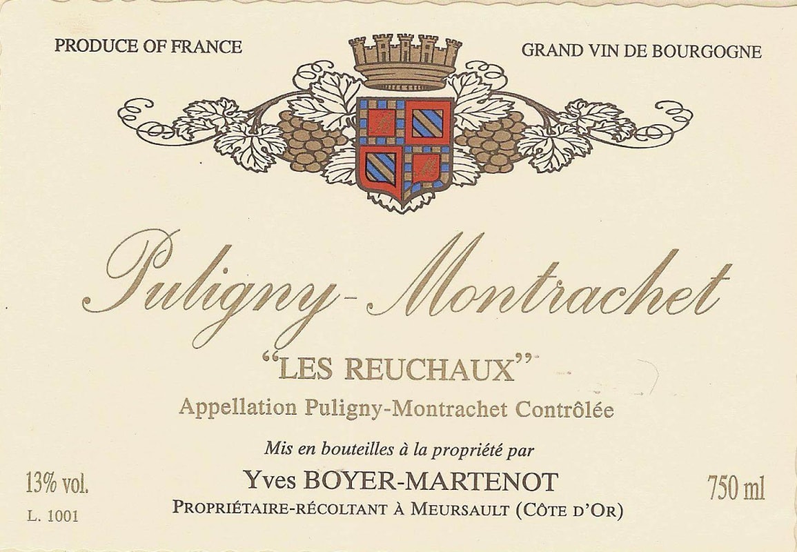 Boyer-Martenot Puligny-Montrachet Les Reuchaux 2008 Front Label