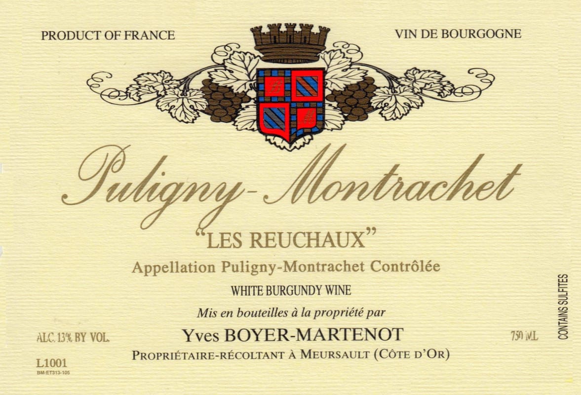 Boyer-Martenot Puligny-Montrachet Les Reuchaux 2013 Front Label